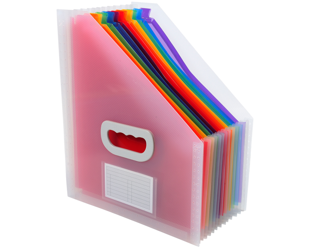 EXACOMPTA Fächer Stehsammler Crystal A4 55598E transparent, 12-teilig