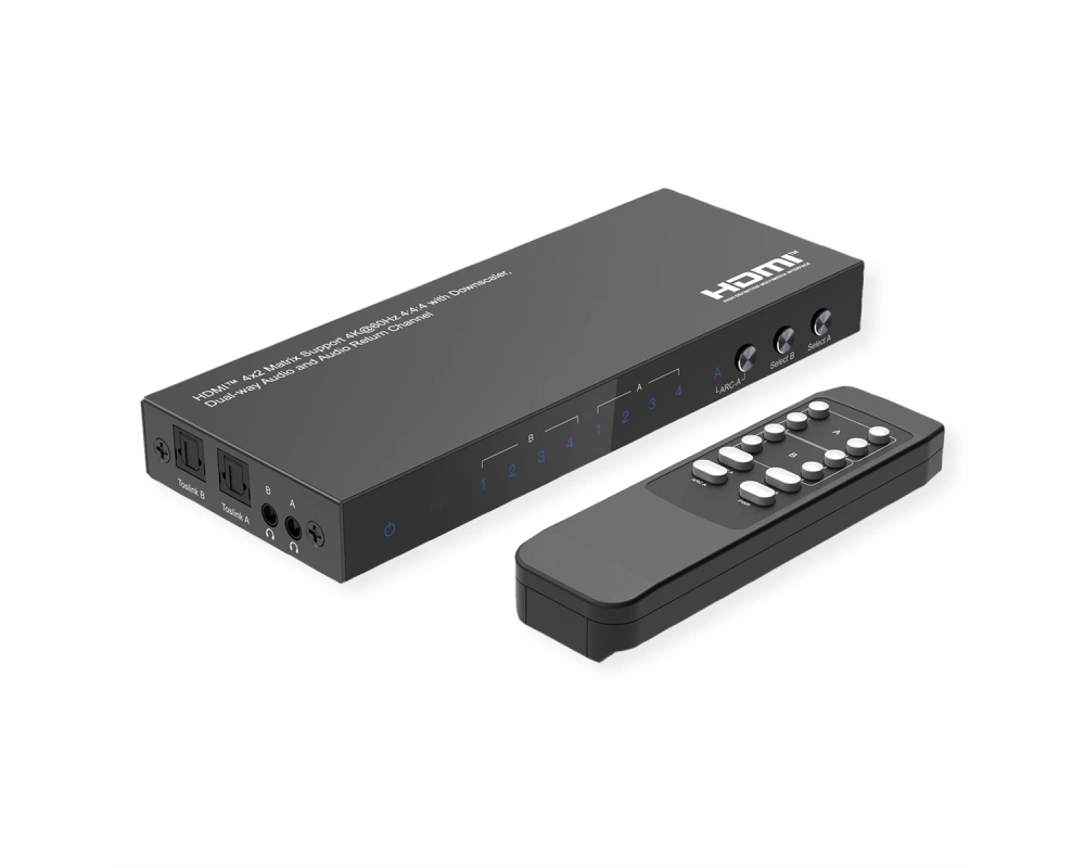 VALUE 4K HDMI Matrix Switch, 4 x 2, mit Fernbedienung