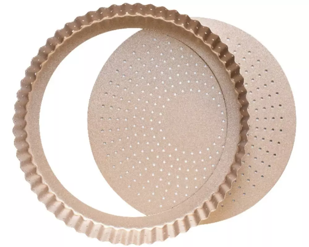 Decora Backform Rose Gold Line Rund, mit losem Boden, gelocht, 25 cm