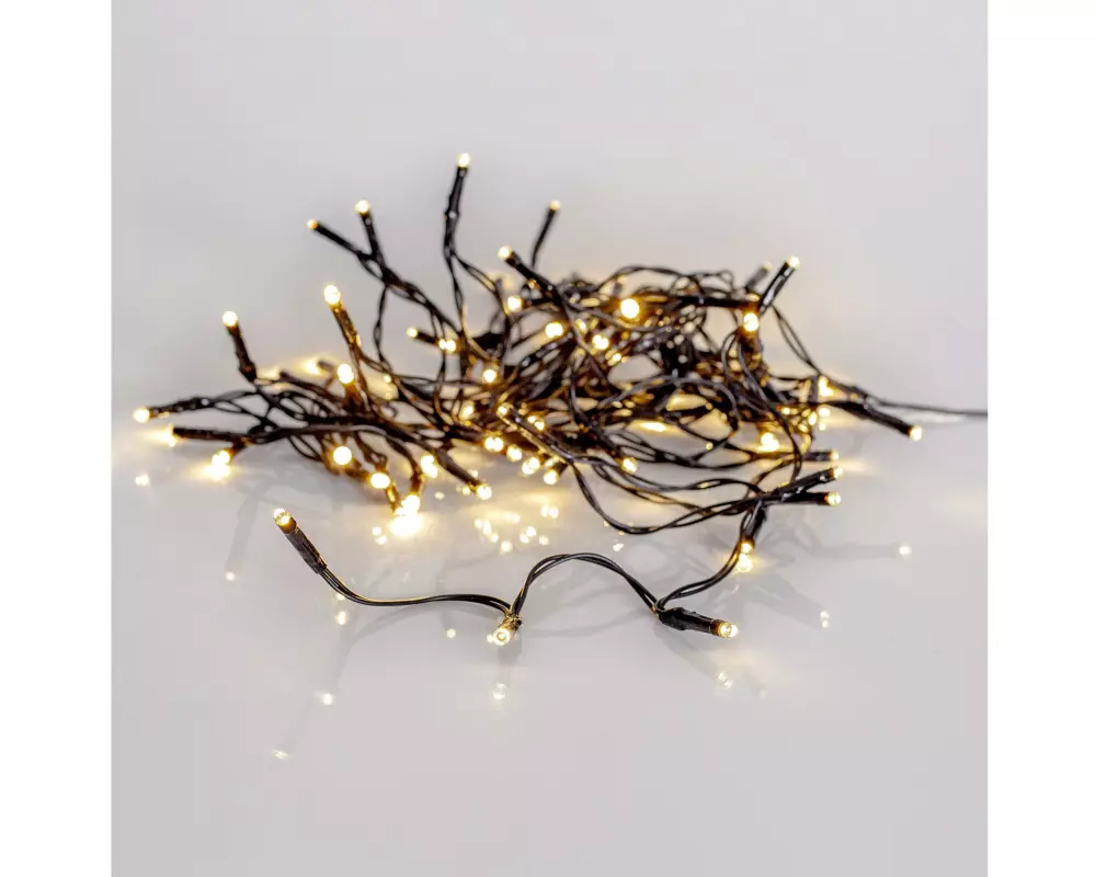 Star Trading Lichterkette Shiny Warm White Outdoor, Warmweiss, Schwarz