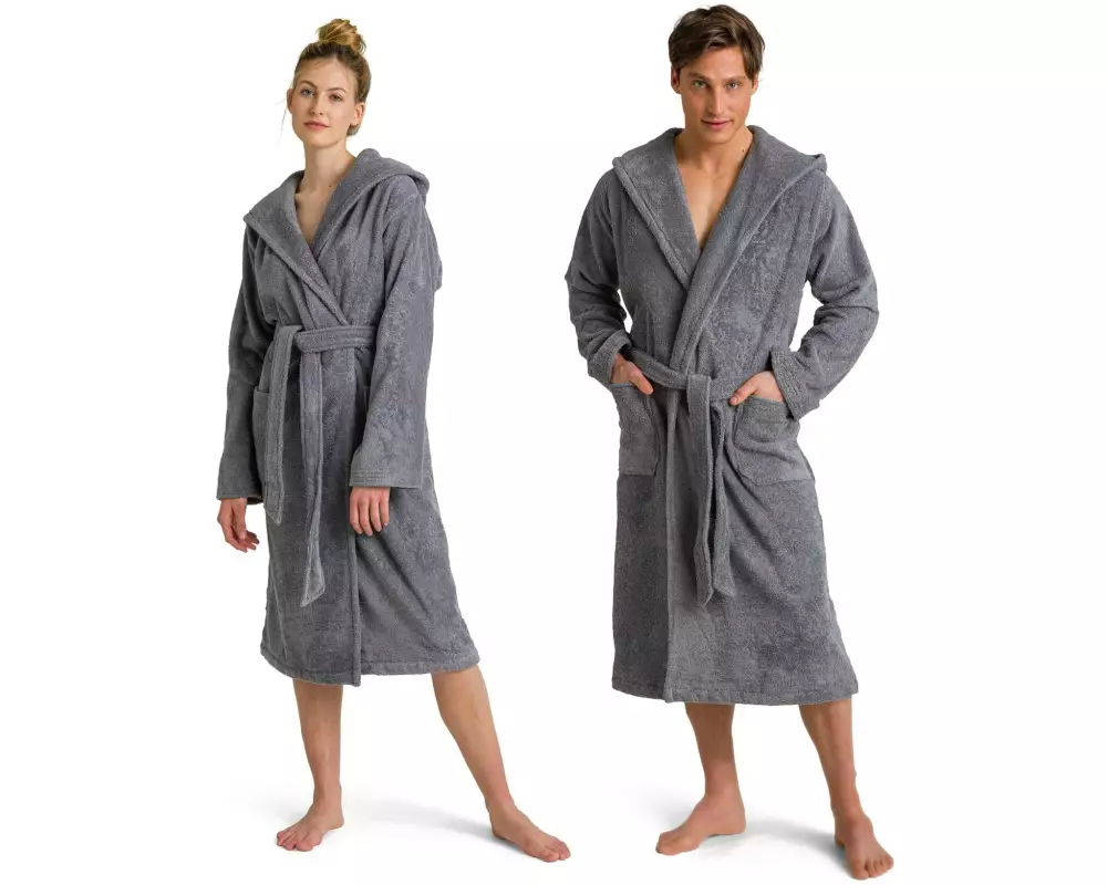 Möve Bademantel Superwuschel M, Stone Gray