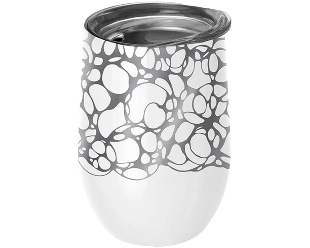 BioLoco Thermobecher Office-Silver Swell 420 ml, Grau/Weiss