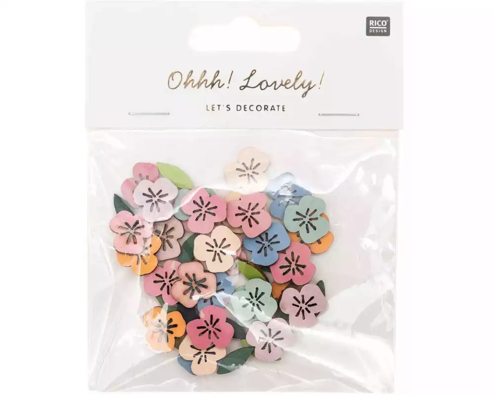 Rico Design Streudeko Blüte 48 Stück, Mehrfarbig