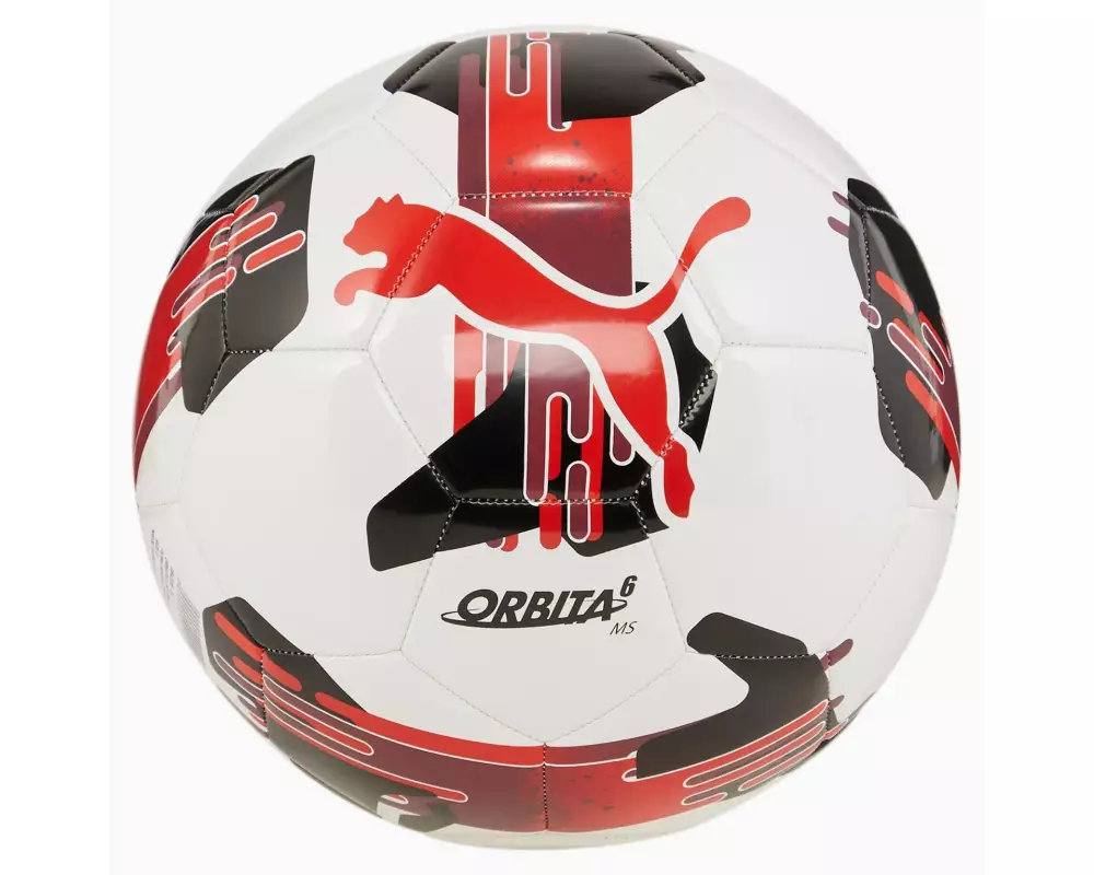 PUMA Fussball Orbita 6 MS Rot/Weiss, Ballgrösse: 5
