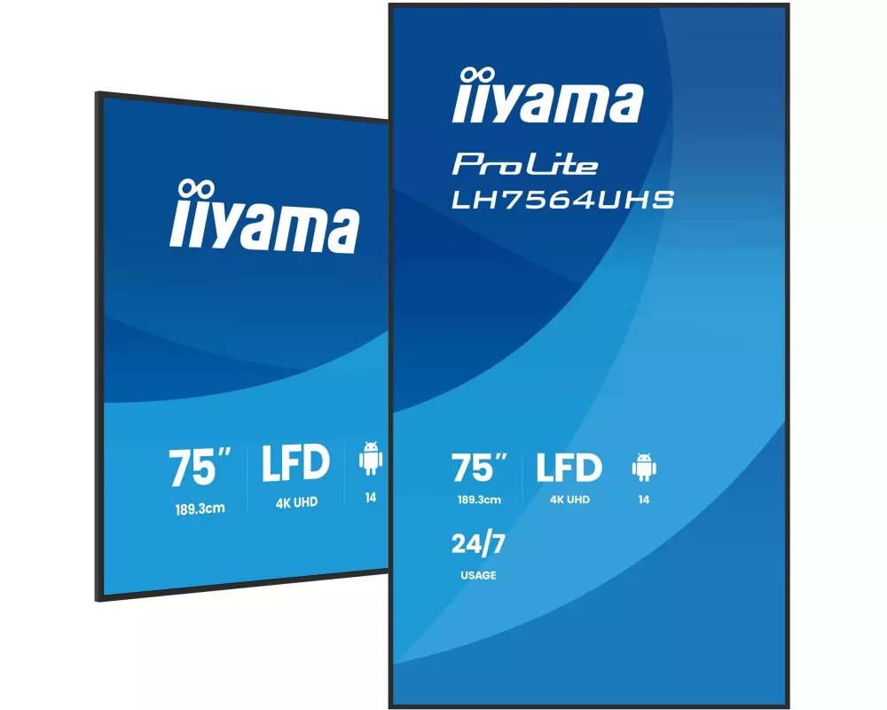 iiyama ProLite LH7564UHS-B1AG 1905 mm LCD Digital Signage Display