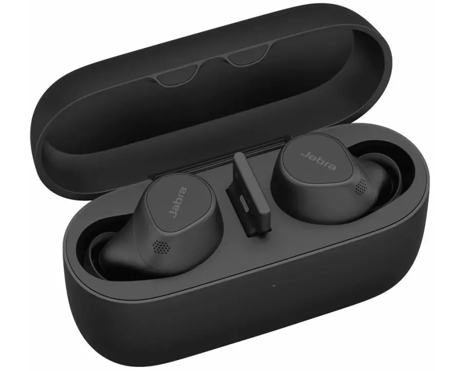 Jabra Evolve2 Buds, UC Cradle USB-A, UC Link 380 BT adapter, USB-A UC, 30cm USB-C to USB-A cable, Ear gels, warranty