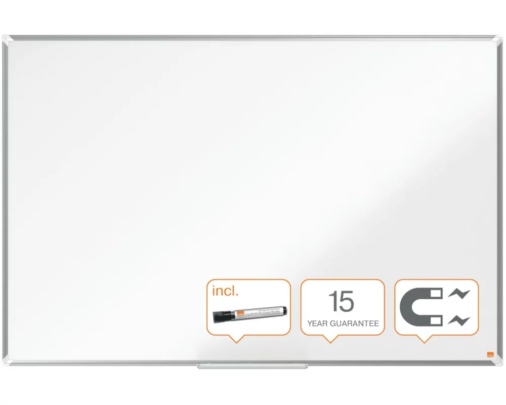 Nobo Whiteboard Premium Plus Stahl 100 cm x 150 cm, Weiss
