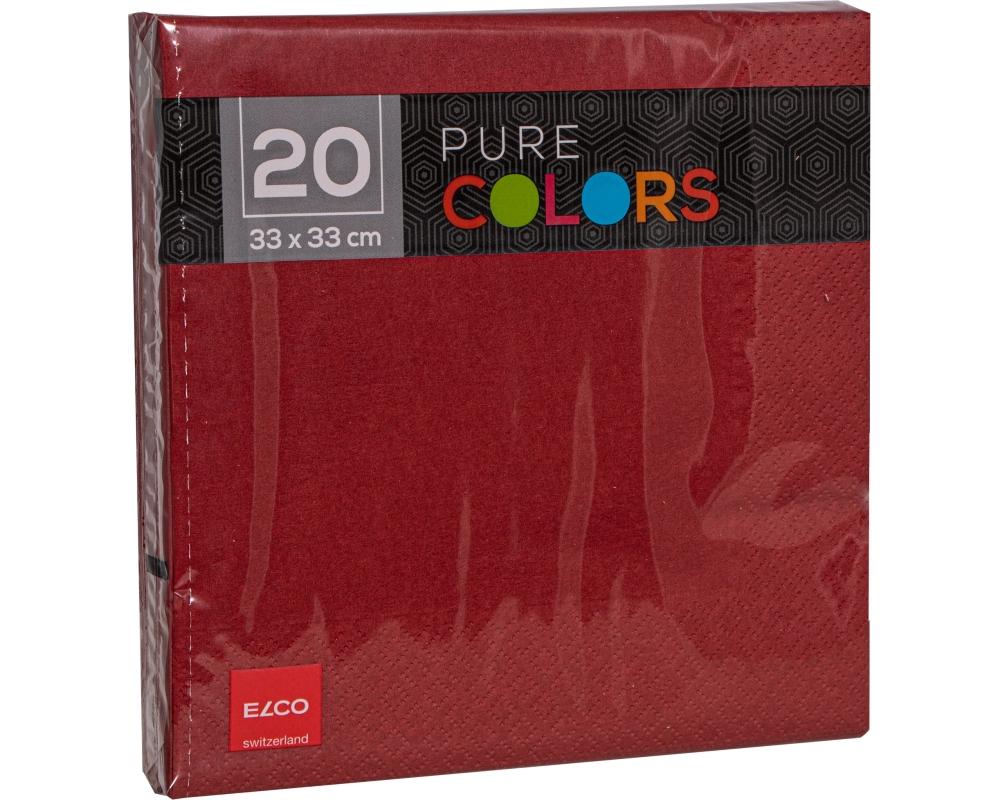 ELCO Serviette Zelltuch 33x33cm PC334020-025 3-lagig, bordeaux 20Stk.