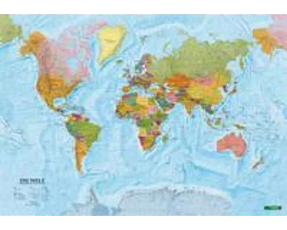 Wandkarte: Die Welt, deutsch, Poster 1:40.000.000, Plano in Rolle