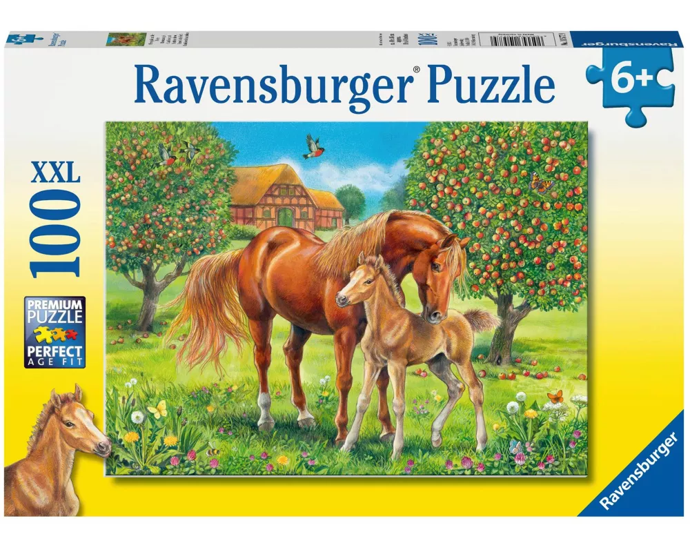 Kinderpuzzle 100 XXL Teile - Pferdeglück auf der Wiese