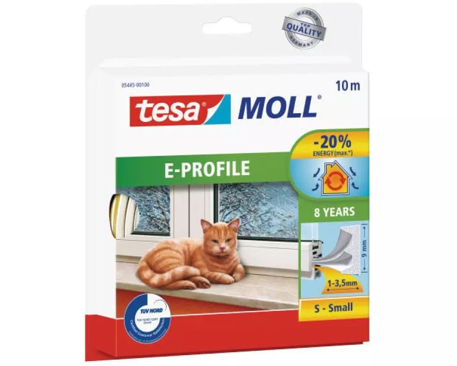 tesa Gummidichtung MOLL E-Profile Small 1 Stück, Weiss