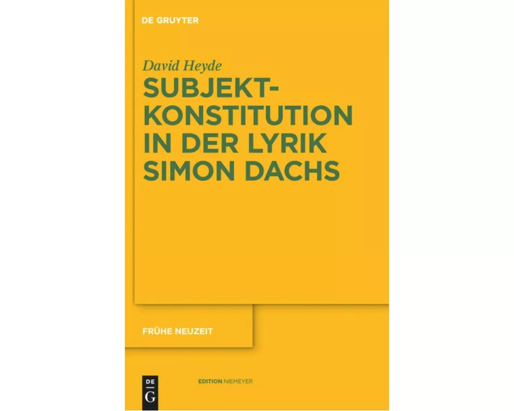Subjektkonstitution in der Lyrik Simon Dachs