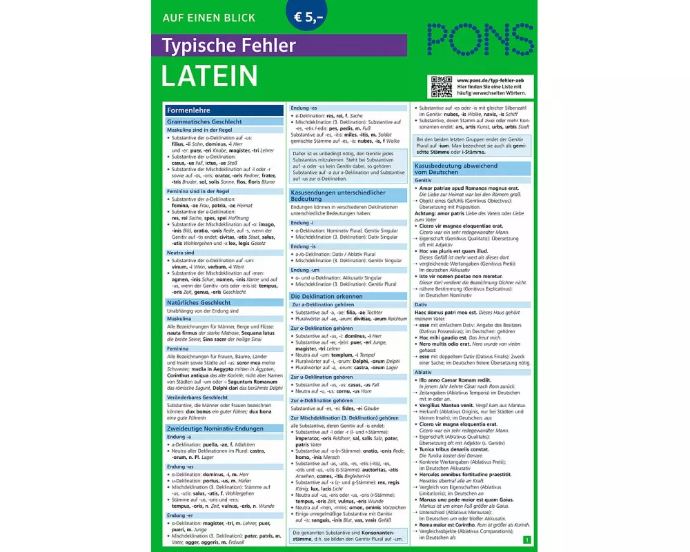 PONS Typische Fehler auf einen Blick Latein