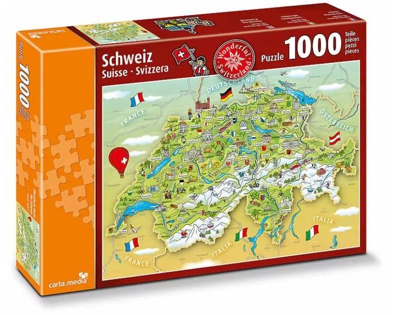 Schweiz - Illustrierte Karte der Schweiz