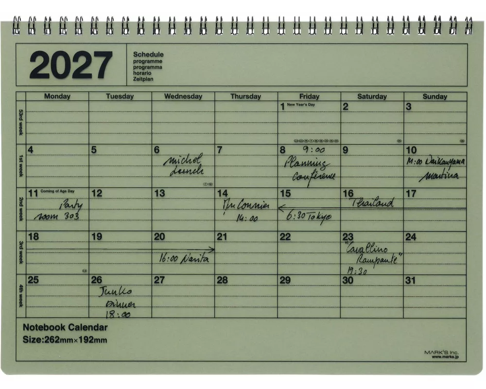 MARK'S 2027 Notebook Calendar M // Khaki