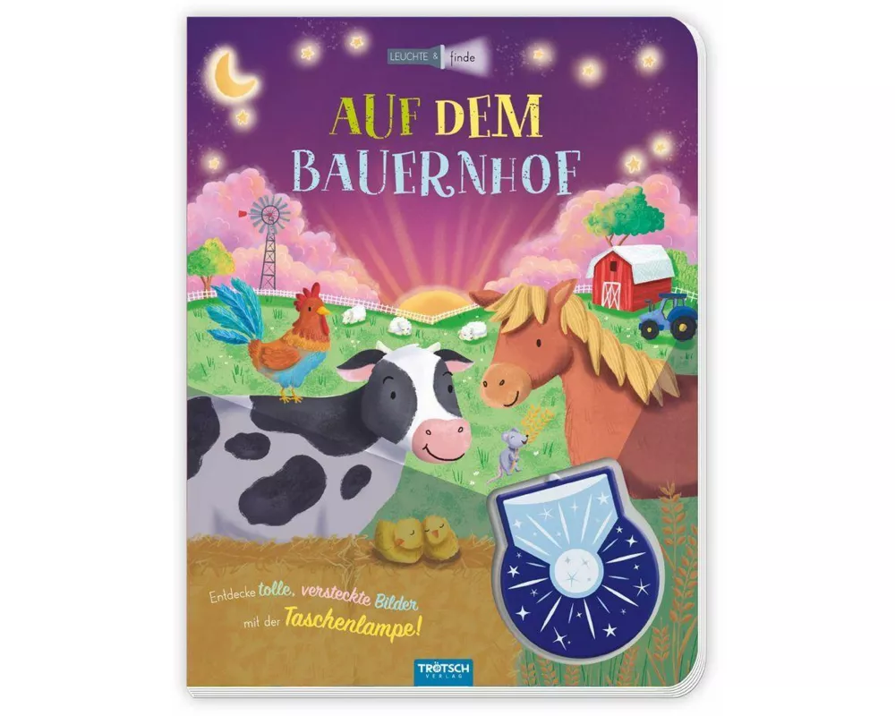 TRÖTSCH - Taschenlampenbuch Leuchte und finde Auf dem Bauernhof| Ab 3 Jahren