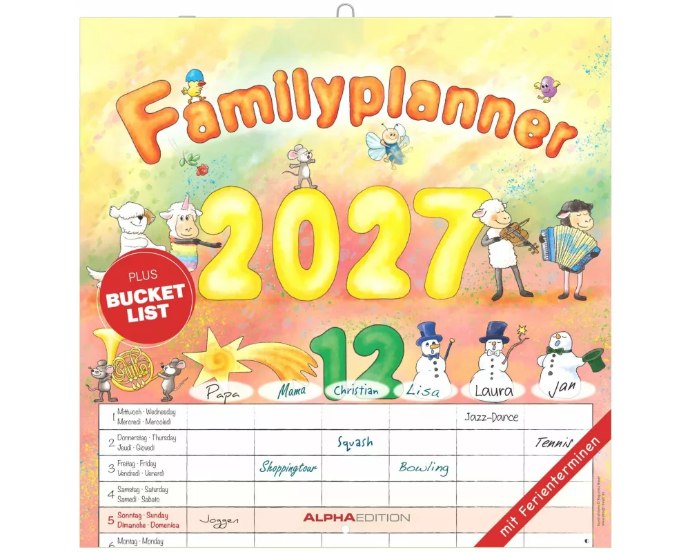 Familienplaner Cartoon 2027