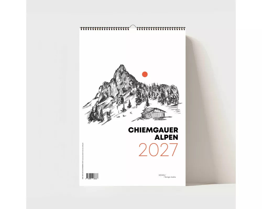 Chiemgauer Alpen, Design Wandkalender 2027, Monatskalender, A4