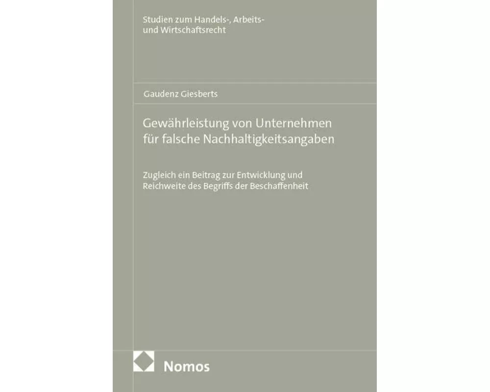 Gewährleistung von Unternehmen für falsche Nachhaltigkeitsangaben