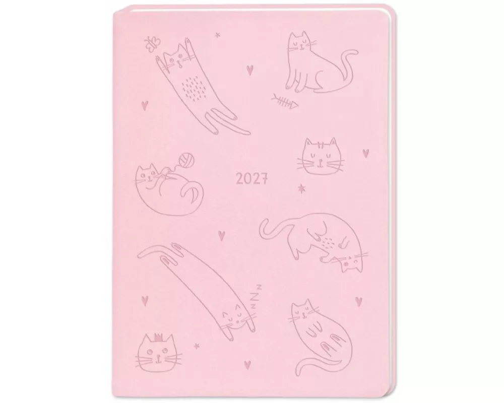 Terminplaner Lederlook 2027 Rosa