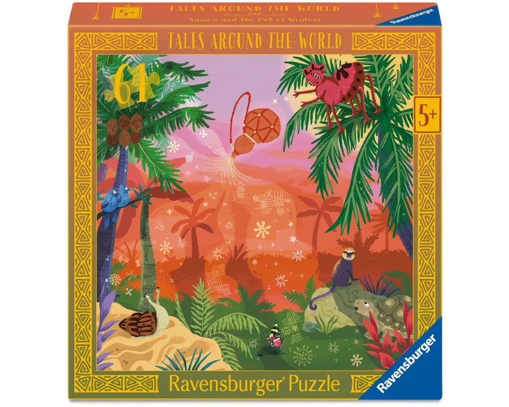 Kinderpuzzle 64 Teile - Anansi und der Topf der Weisheit