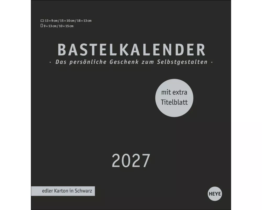 Premium-Bastelkalender schwarz mittel 2027