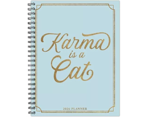 Karma Is a Cat 2026 6.5 X 8.5 Weekly Monthly Softcover Planner
