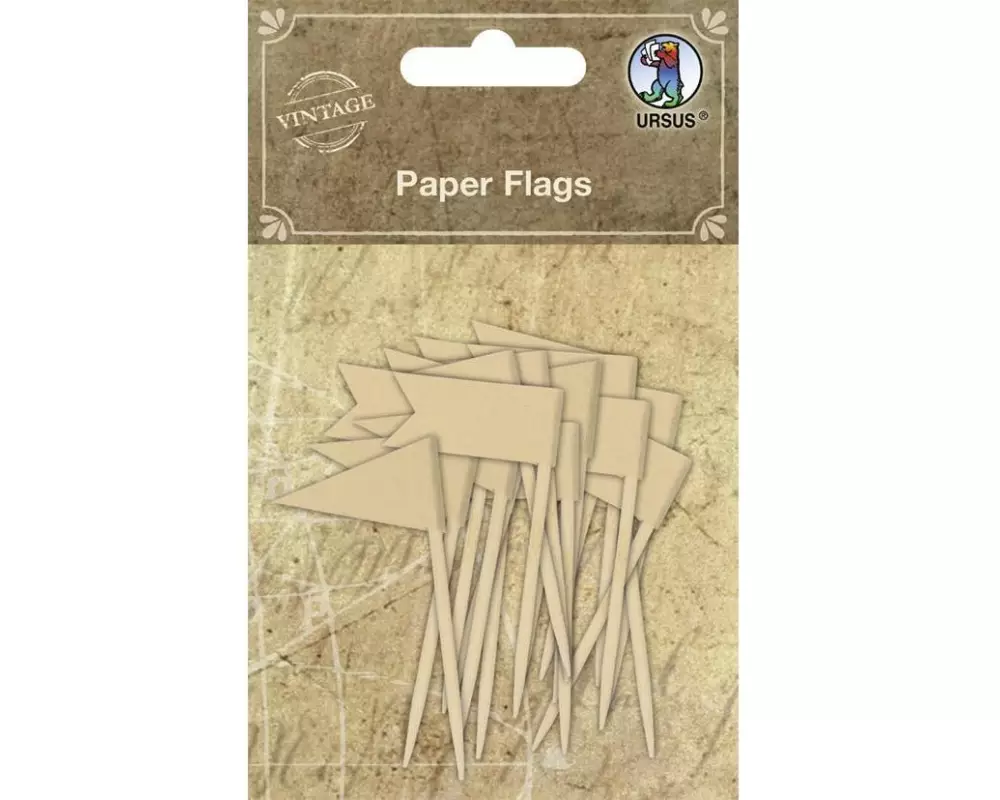 URSUS Papier-Set Fähnchen 16 Stück Braun