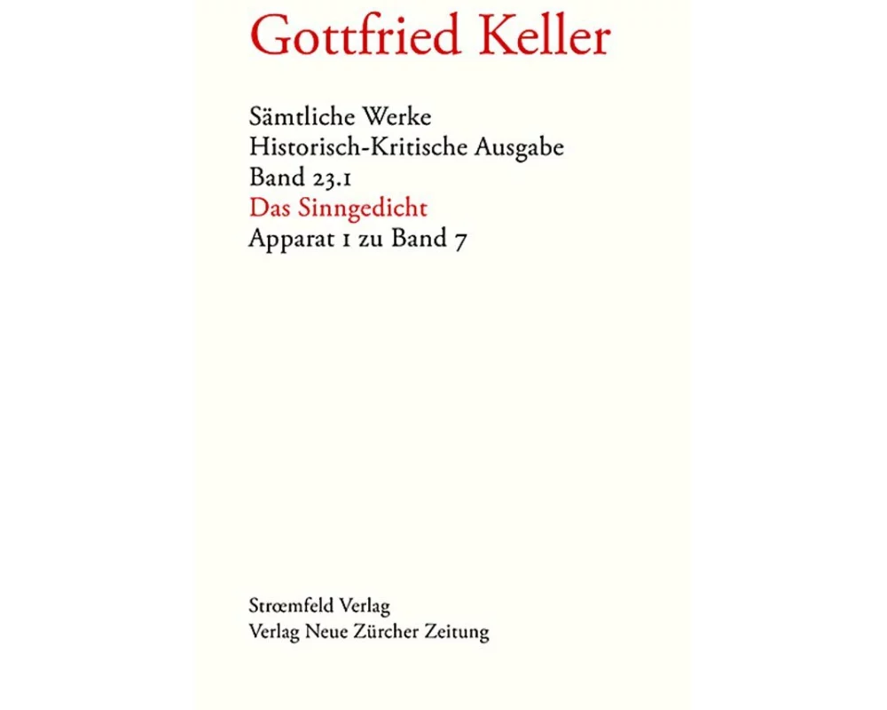 Sämtliche Werke. Historisch-Kritische Ausgabe, Band 23.1