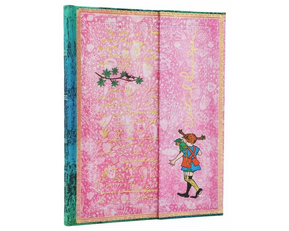Astrid Lindgren, Pippi Longstocking (Embellished Manuscripts Collection) Ultra Unlined Hardcover Journal (Wrap Closure)