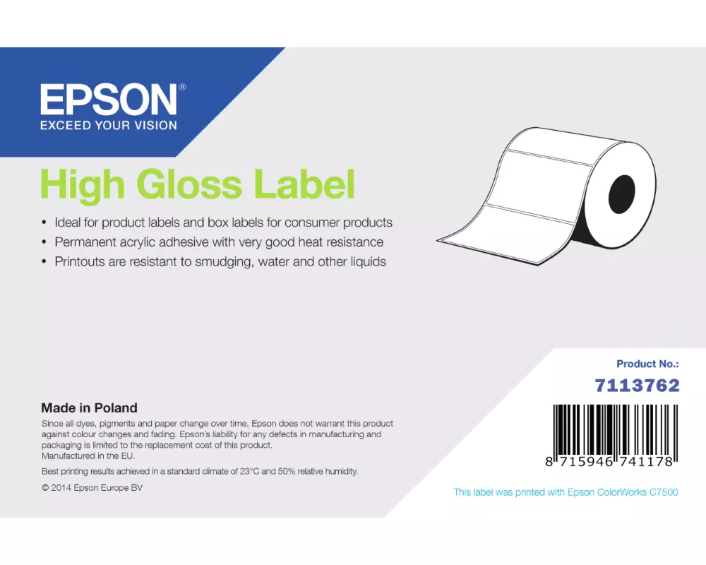 Epson High Gloss Label Selbstklebendes Druckeretikett
