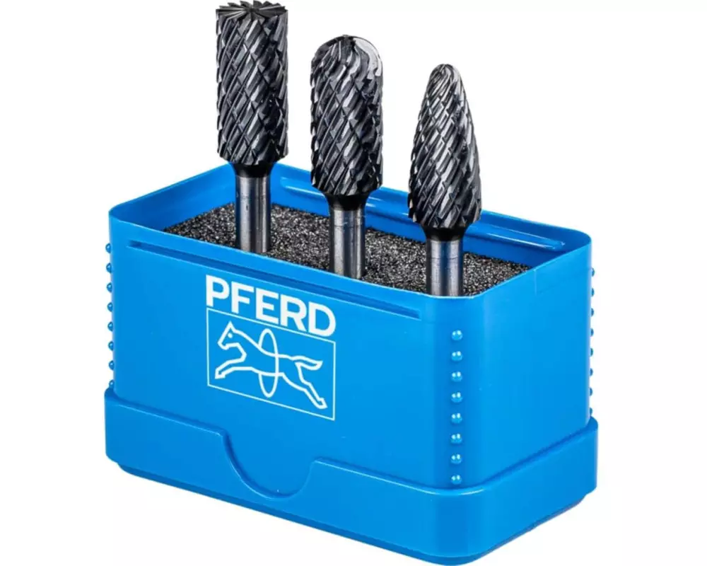 Pferd Hartmetallfrässtifte-Set HC-FEP 3-tlg. Schaft-Ø 6 mm