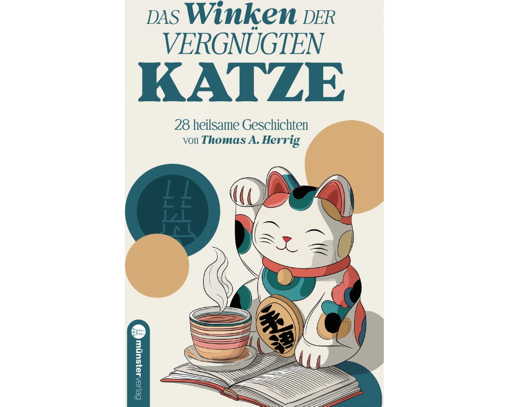 Das Winken der vergnügten Katze