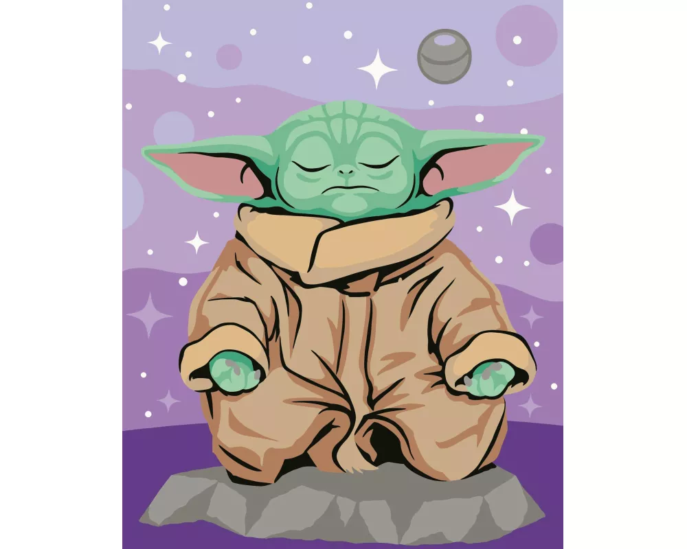 CreArt, Malen nach Zahlen Adults Trend - Star Wars Meditierender Grogu