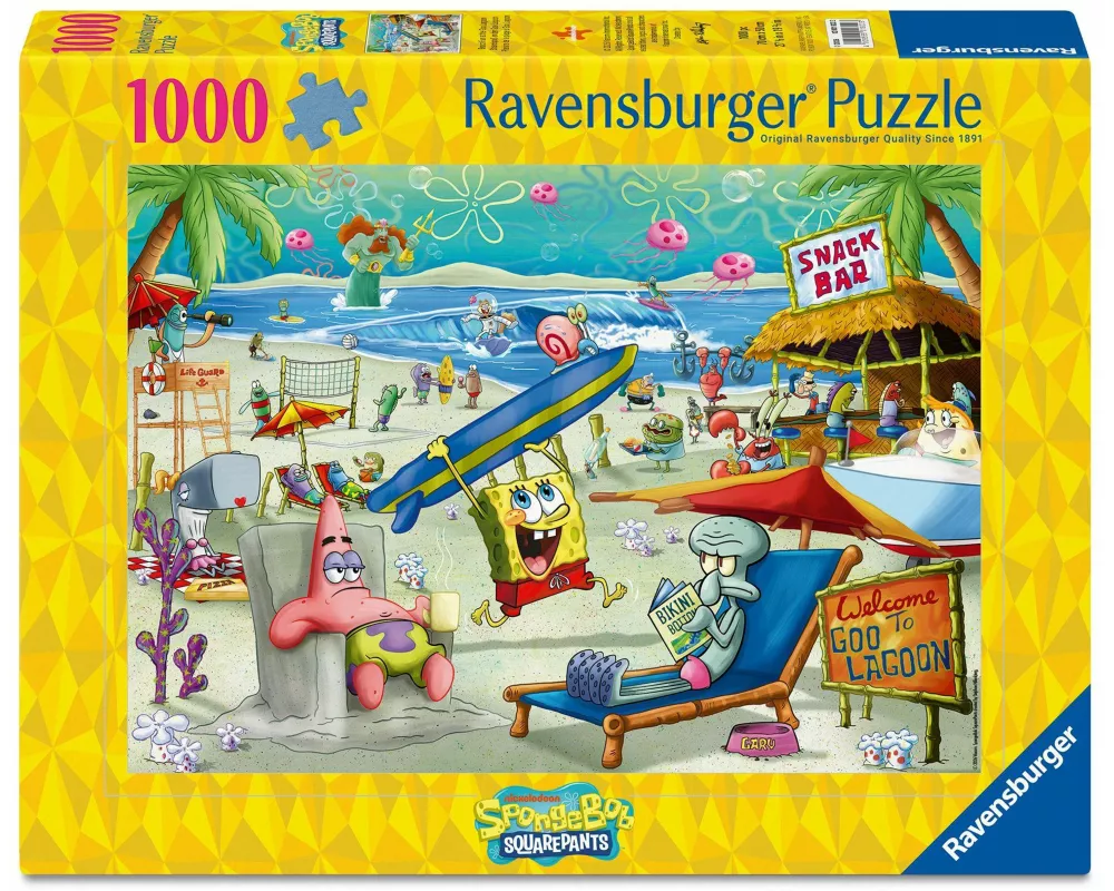 Erwachsenenpuzzle 1000 Teile - SpongeBob Schwammkopf - Beach Fun at the Goo Lagoon