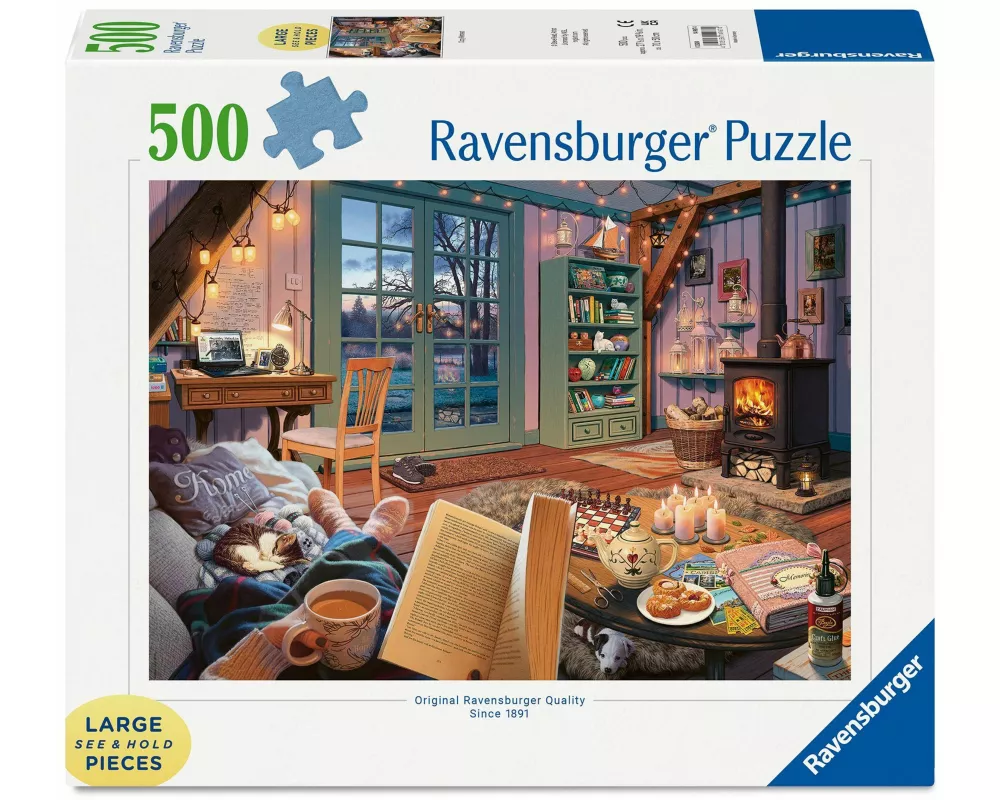 Erwachsenenpuzzle 500 Teile Large Pieces - Gemütliche Leseecke