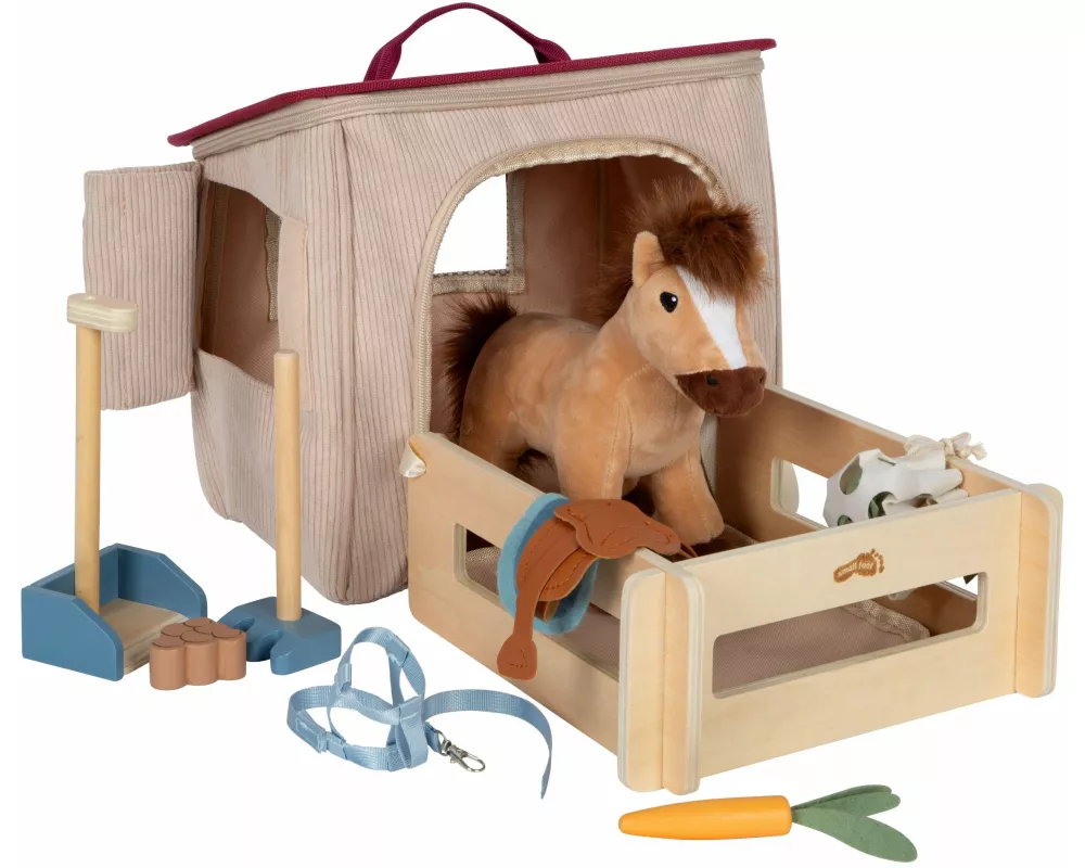 Spielset Pferd mit Stall und Zubehör in der Tasche