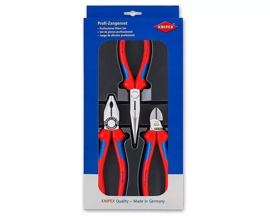 Knipex Zangen-Set 3-teilig, vollverchromt