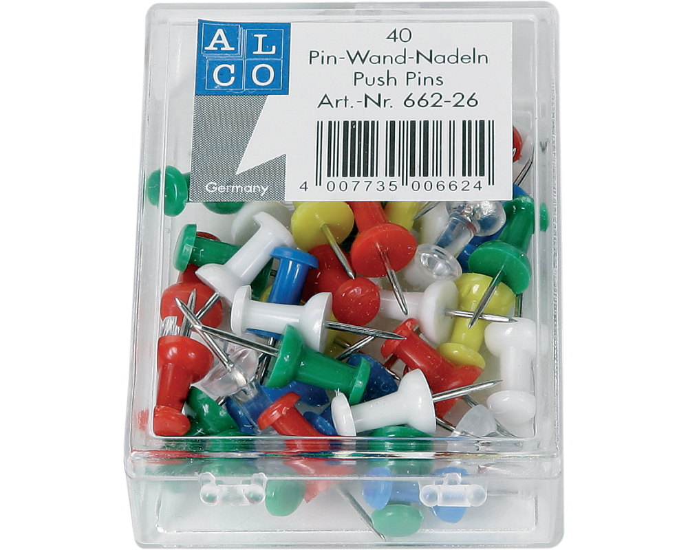 ALCO Pinwand-Nadeln 662-10 weiss 40 Stück