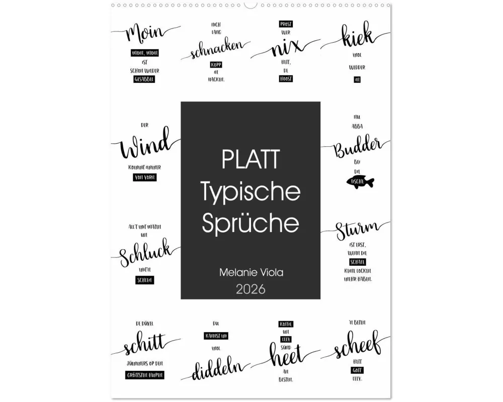 PLATT Typische Sprüche (Wandkalender 2026 DIN A2 hoch), CALVENDO Monatskalender