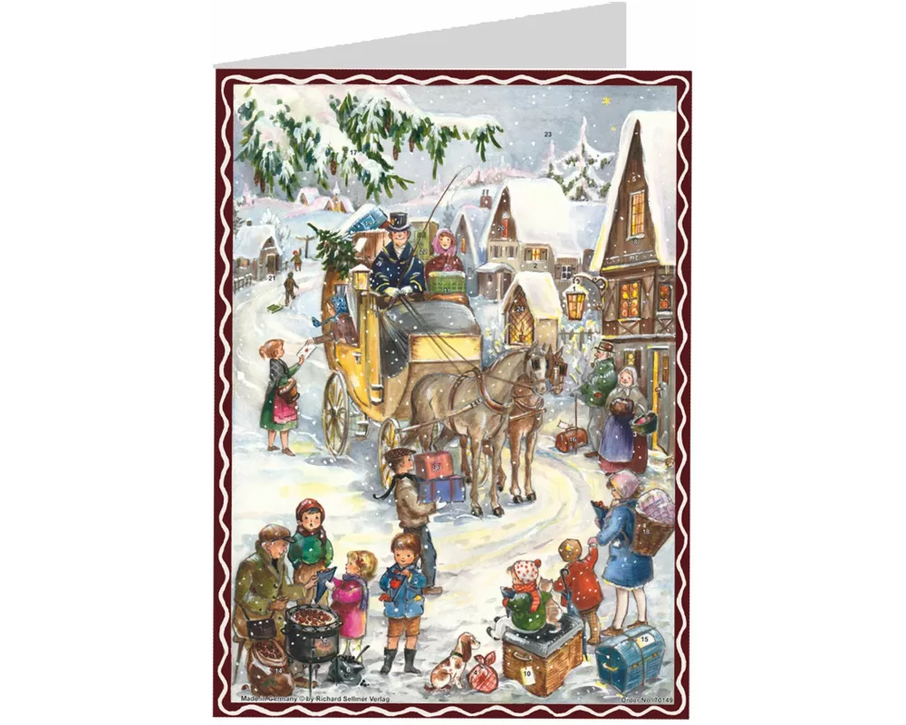 Postkarten-Adventskalender "Hurra die Kutsche kommt"