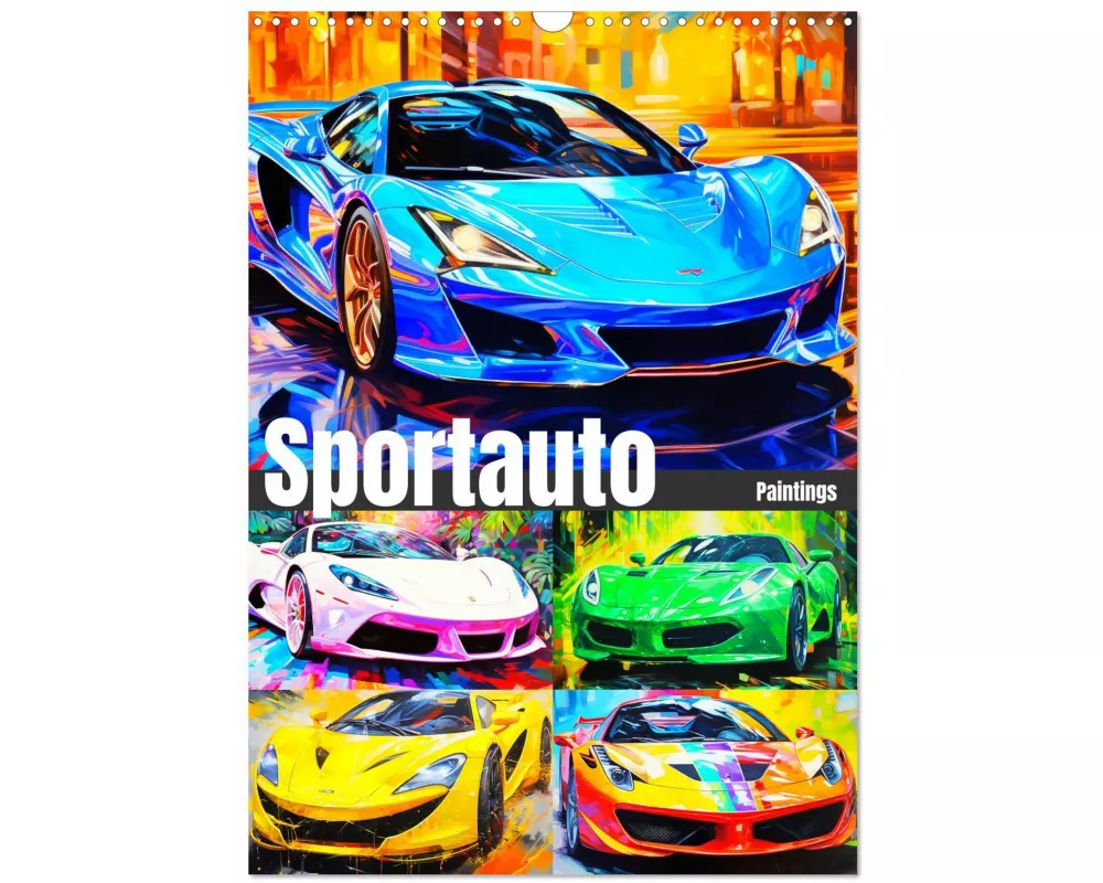 Sportauto Paintings (Wandkalender 2026 DIN A3 hoch), CALVENDO Monatskalender