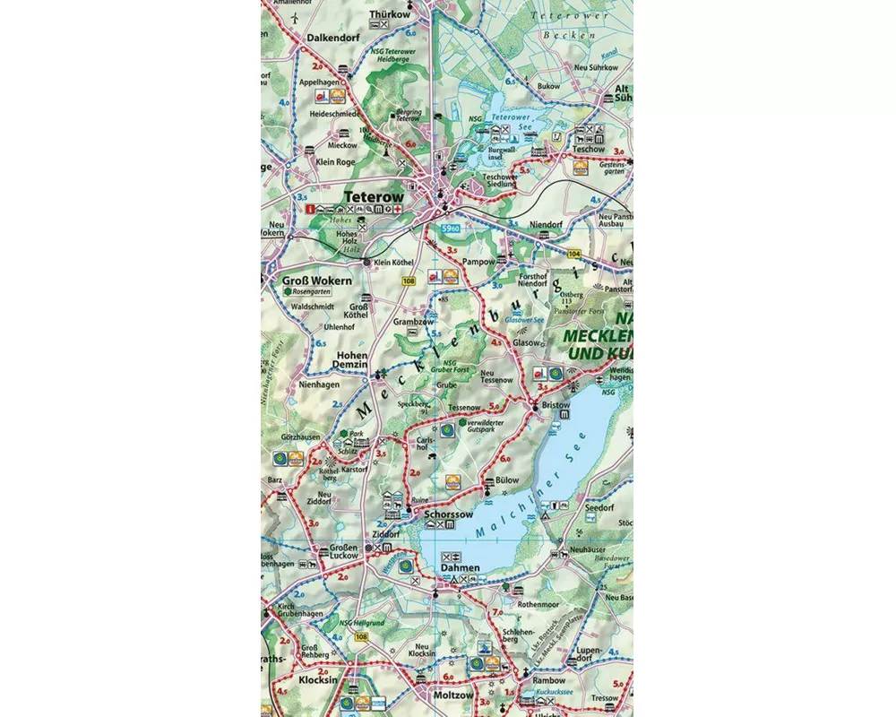 Reise- und Entdeckerkarte Mecklenburgische Schweiz und Peenetal 1 : 100 000