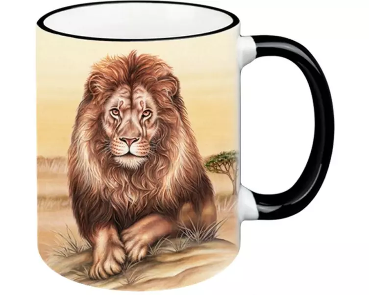 creanorm Tasse Wild Löwe 330 ml, 1 Stück, Sandbraun