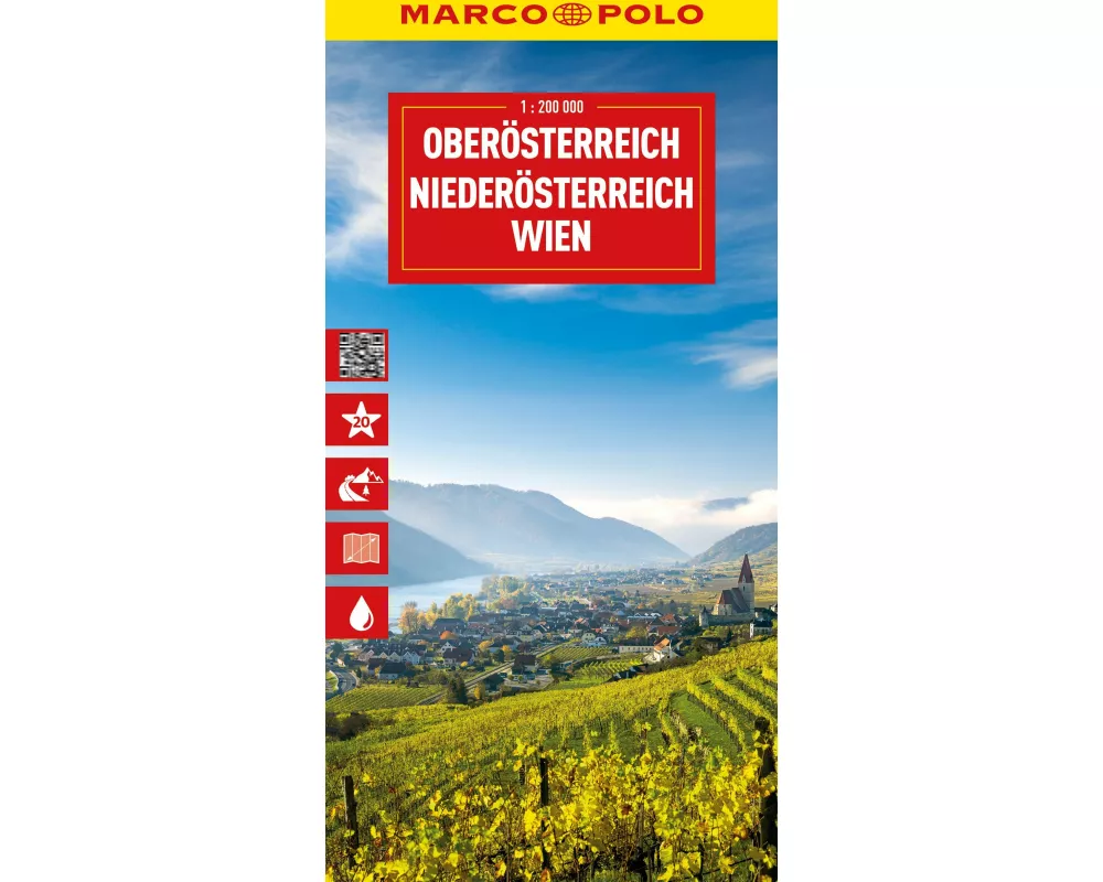 MARCO POLO Reisekarte Österreich 01 Oberösterreich, Niederösterreich, Wien 1:200.000