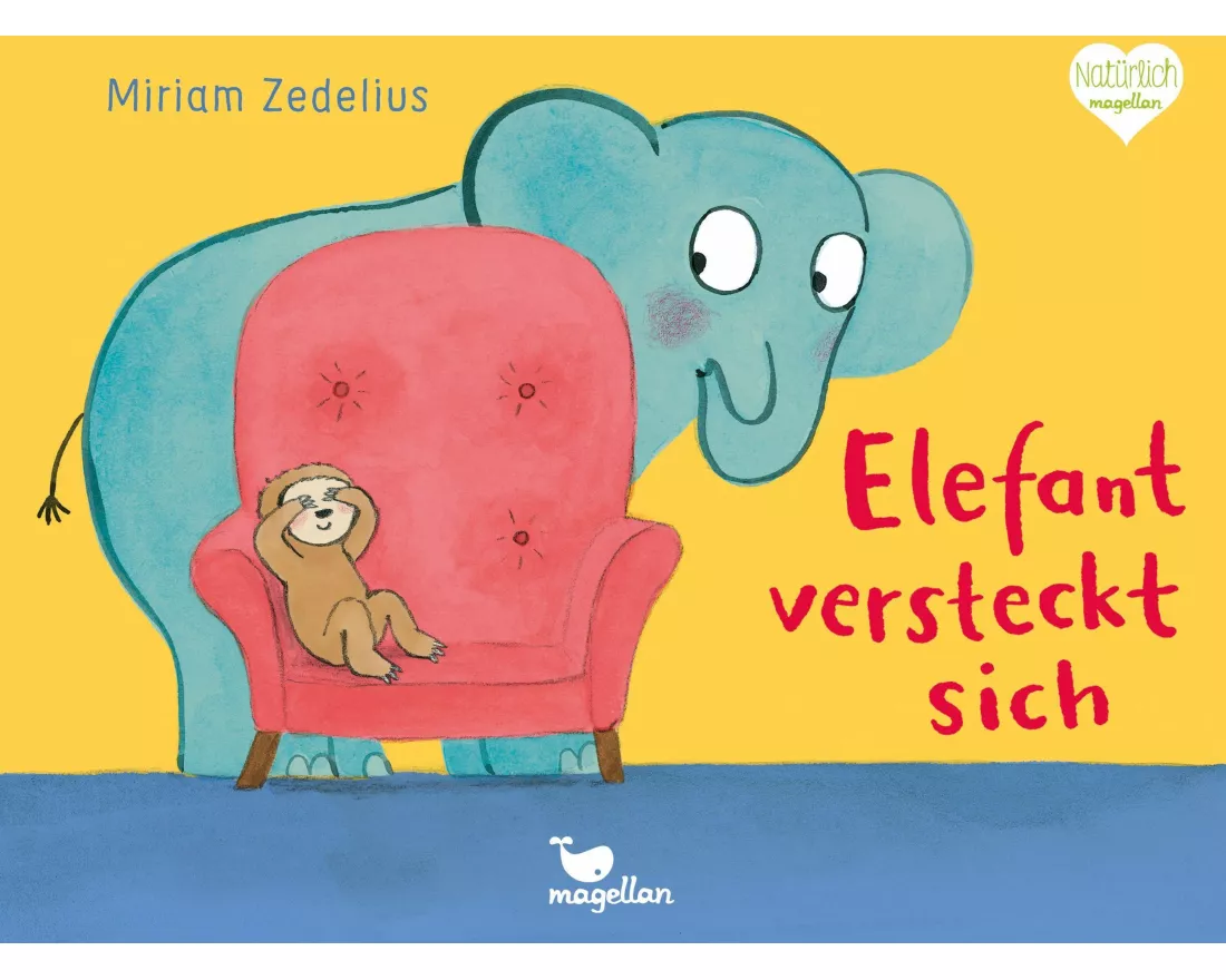 Elefant versteckt sich