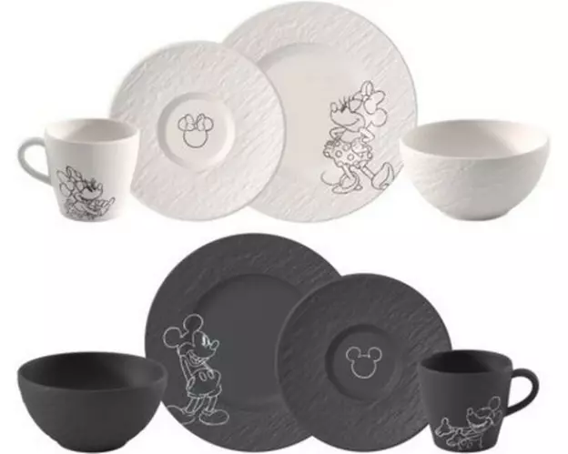 Villeroy & Boch Manufacture Rock – Mickey Mouse Frühstücks-Set, 8-teilig