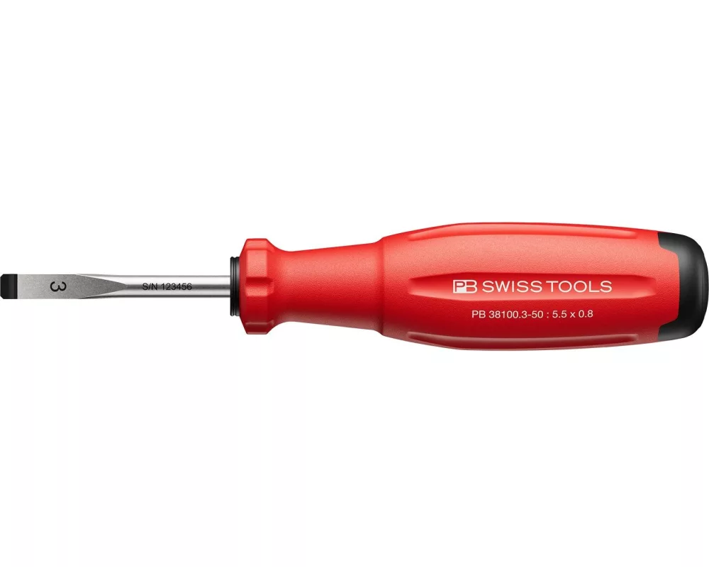 PB Swiss Tools Schlitz-Schraubenzieher PB 38100.3-50 rot Schlitz