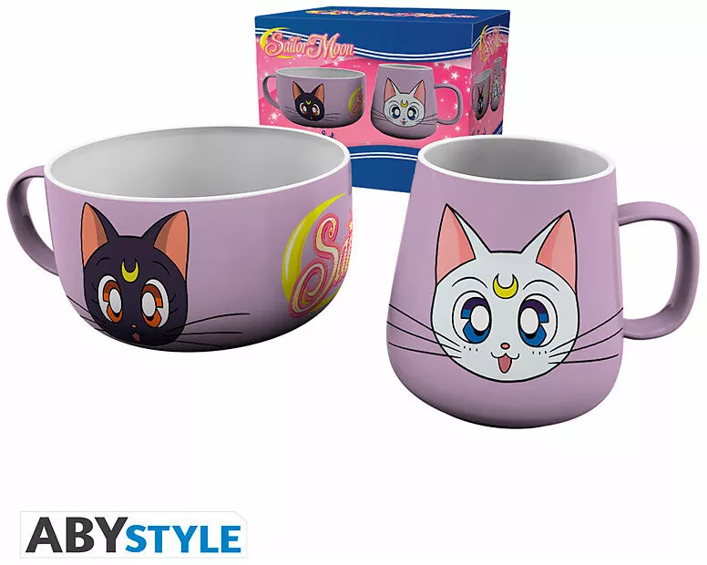 SAILOR MOON - Breakfast Set Mug + Bowl - Luna & Artemis