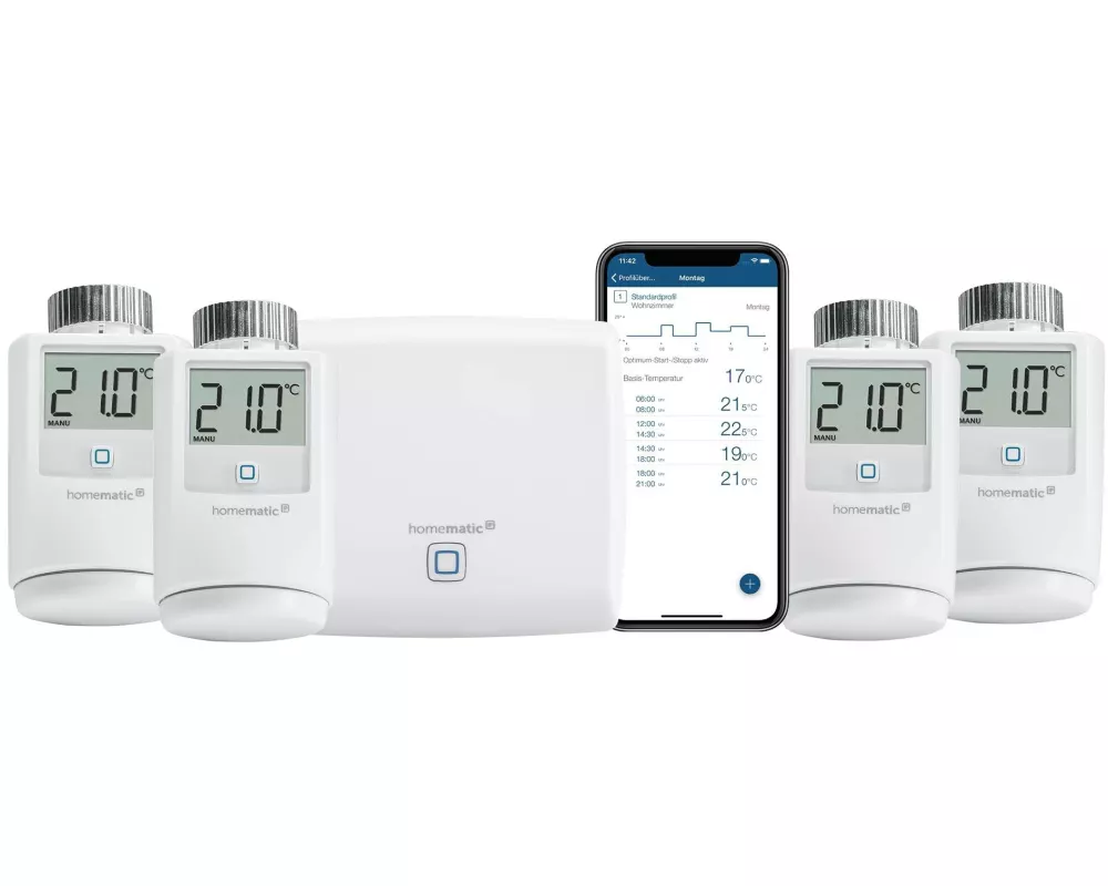 Homematic IP Smart Home Starter Set Heizen 4 Thermostate